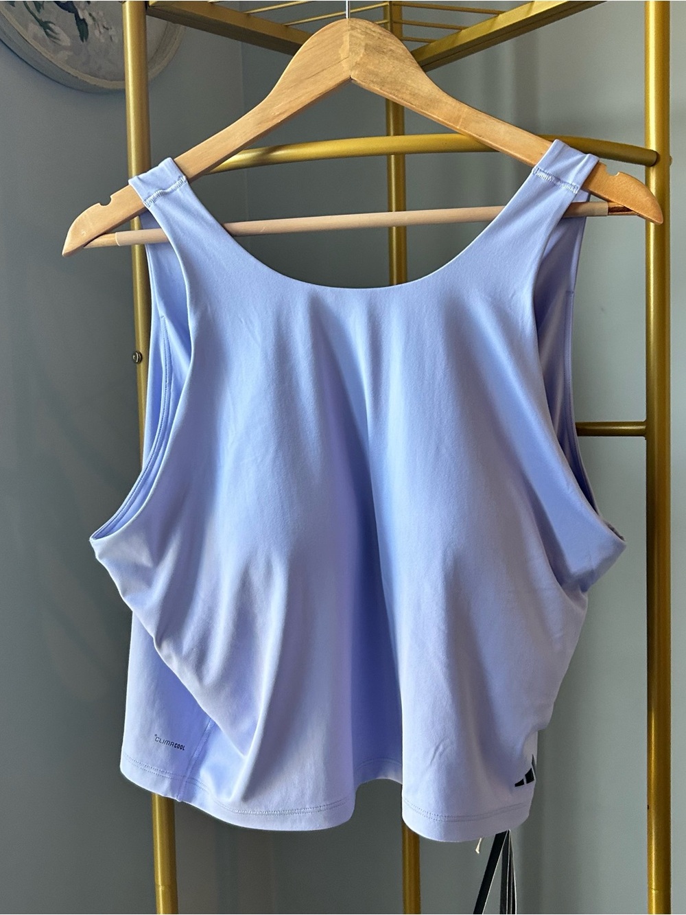 adidas Studio Slim Yoga cropped essential Tank Top in violet tone plus size 2X